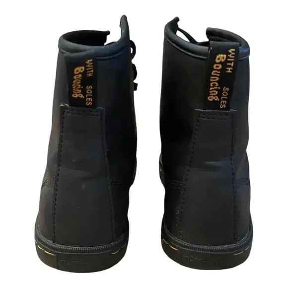 Dr. Martens Sheridan Black Combat Work Boots Women's US 6 Lace Up Leather