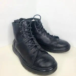 Dr Martens Talib Womens Smooth Black Brando Leather Flat Ankle Boots EU 39 US 8