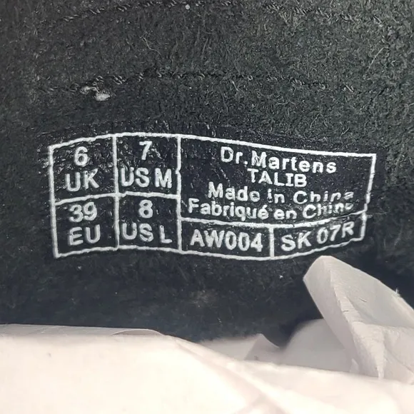 Dr Martens Talib Womens Smooth Black Brando Leather Flat Ankle Boots EU 39 US 8