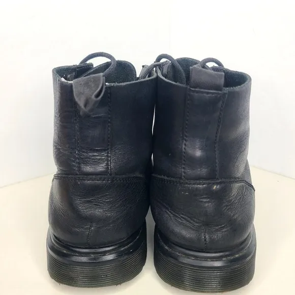 Dr Martens Talib Womens Smooth Black Brando Leather Flat Ankle Boots EU 39 US 8