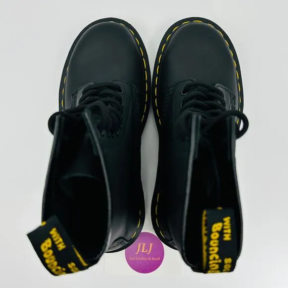 Dr. Martens Women's 1460 Greasy Black Leather Lace Up Boots 11822003 Size 5