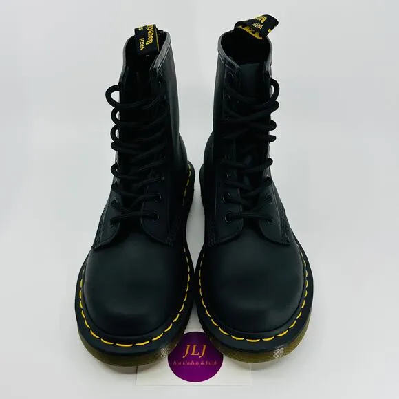 Dr. Martens Women's 1460 Greasy Black Leather Lace Up Boots 11822003 Size 5