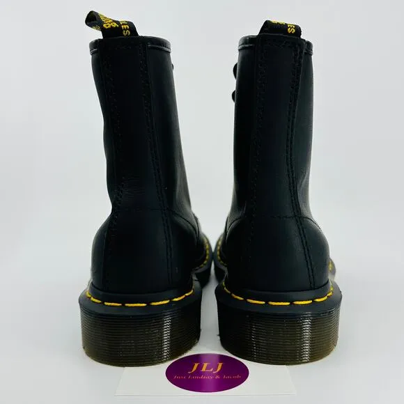 Dr. Martens Women's 1460 Greasy Black Leather Lace Up Boots 11822003 Size 5