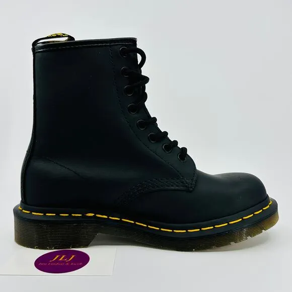 Dr. Martens Women's 1460 Greasy Black Leather Lace Up Boots 11822003 Size 5