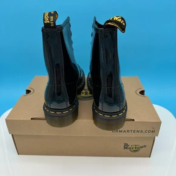 Dr. Martens Women's 1460 Patent Lamper Leather Lace Up‎ Boots, Size 7, Black