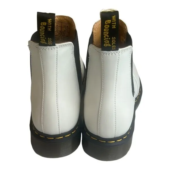 Dr. Martens Womens 2976 YELLOW STITCH Leather Chelsea Boot White Size 12