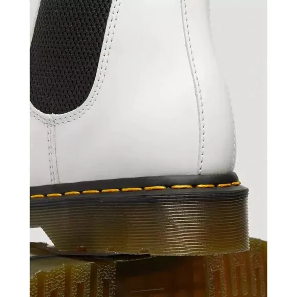 Dr. Martens Womens 2976 YELLOW STITCH Leather Chelsea Boot White Size 12