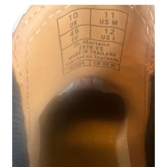 Dr. Martens Womens 2976 YELLOW STITCH Leather Chelsea Boot White Size 12