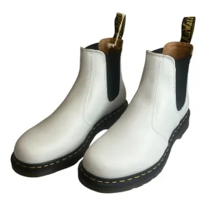 Dr. Martens Womens 2976 YELLOW STITCH Leather Chelsea Boot White Size 12