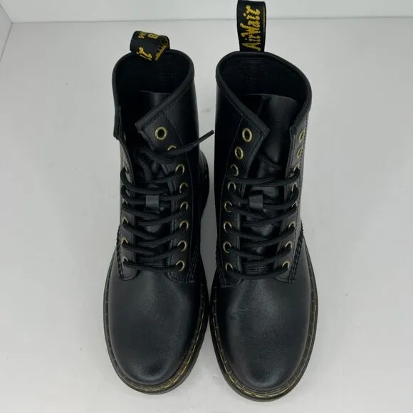 Dr. Martens Womens AW004 Black Zavala Leather Ankle Lace Up Size 5 Combat Boots