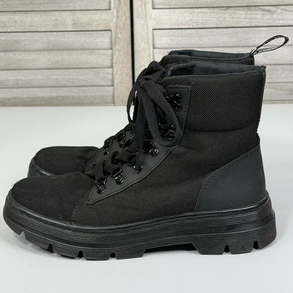 DR. MARTENS Women's Combs Lace Up Combat Boots Black-9