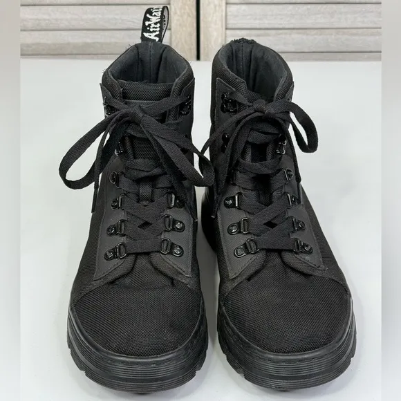DR. MARTENS Women's Combs Lace Up Combat Boots Black-9
