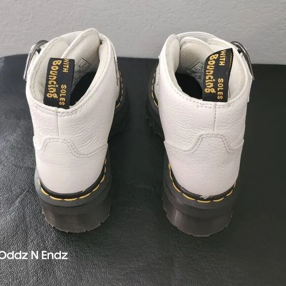 Dr. Martens Womens Devon Heart White Leather Boots Size‎ 6 UK 4 EU 37