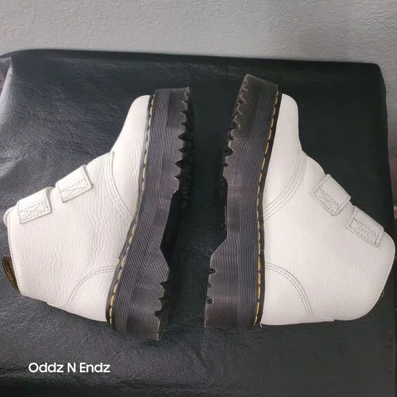 Dr. Martens Womens Devon Heart White Leather Boots Size‎ 6 UK 4 EU 37