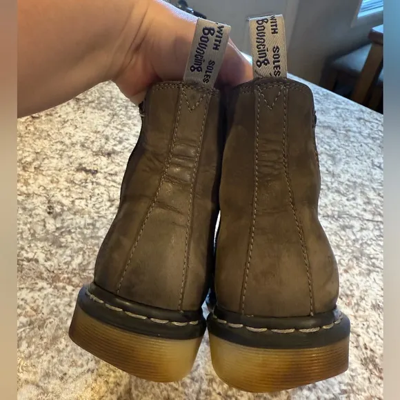 Dr Martens Work Chelsea Boots womens 8 brown leather Steel Toe AirWair pull on