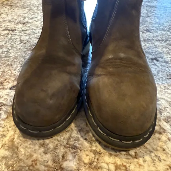 Dr Martens Work Chelsea Boots womens 8 brown leather Steel Toe AirWair pull on