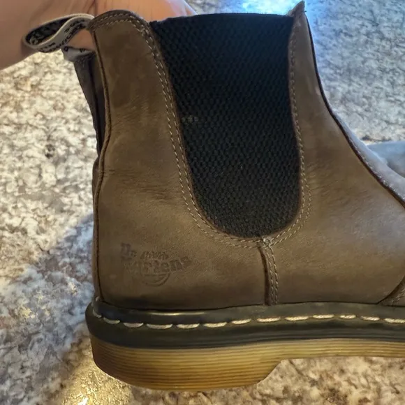 Dr Martens Work Chelsea Boots womens 8 brown leather Steel Toe AirWair pull on