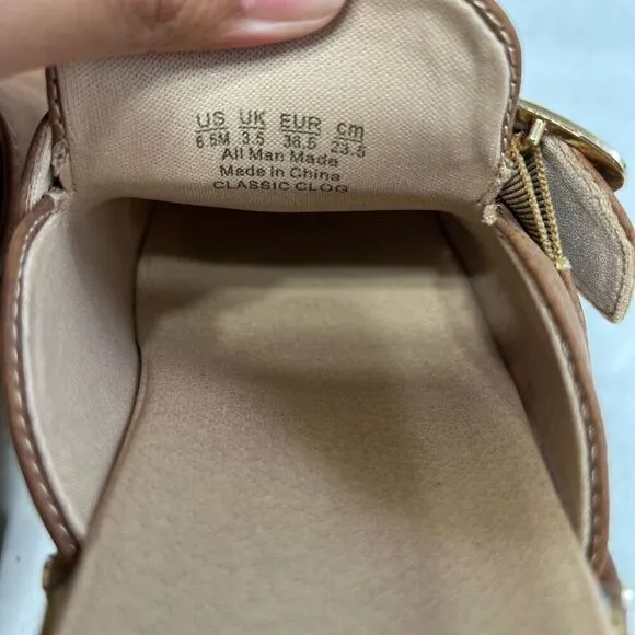 Dr. Scholl’s Brown Clogs Mule Wooden Platform 6.5 Women NEW