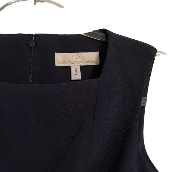 Dress The Population Sleeveless Navy Sheath Midi Dress Women's Sz XXS New