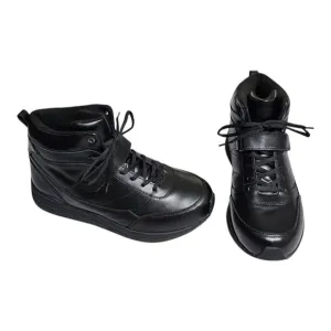 Drew Pulse Black Leather Shoes Mens 9.5 4W Wide Hi-Top Boot 40794-14