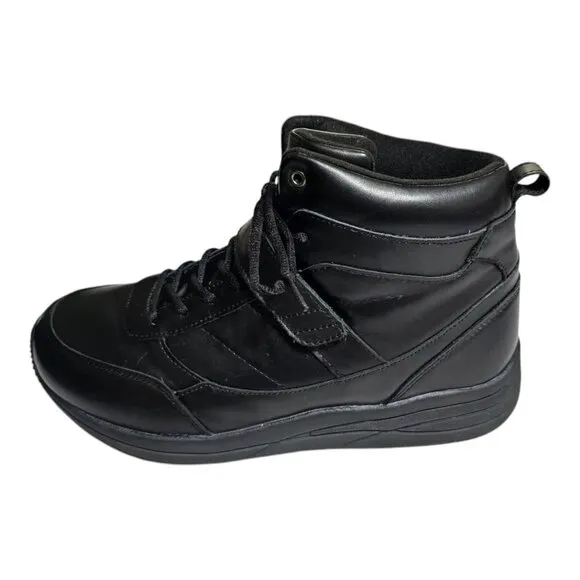 Drew Pulse Black Leather Shoes Mens 9.5 4W Wide Hi-Top Boot 40794-14