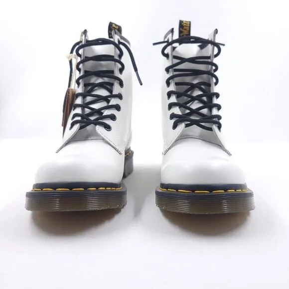 Dr Martens 1460 White Smooth Standard Fit Womens 7 Lace Up Boot Shoes 11821100