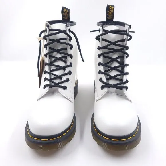 Dr Martens 1460 White Smooth Standard Fit Womens 7 Lace Up Boot Shoes 11821100