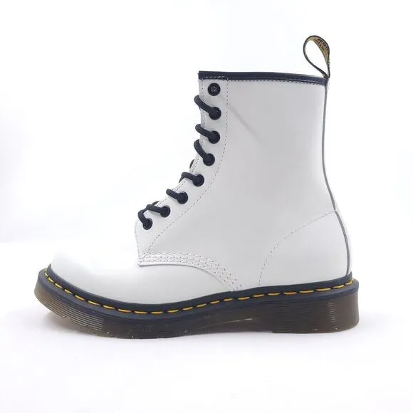 Dr Martens 1460 White Smooth Standard Fit Womens 7 Lace Up Boot Shoes 11821100