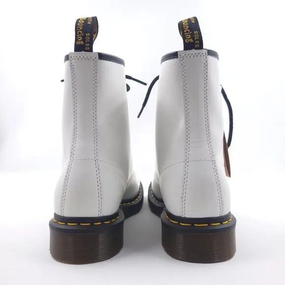 Dr Martens 1460 White Smooth Standard Fit Womens 7 Lace Up Boot Shoes 11821100