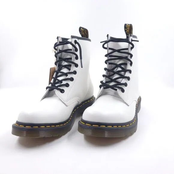 Dr Martens 1460 White Smooth Standard Fit Womens 7 Lace Up Boot Shoes 11821100
