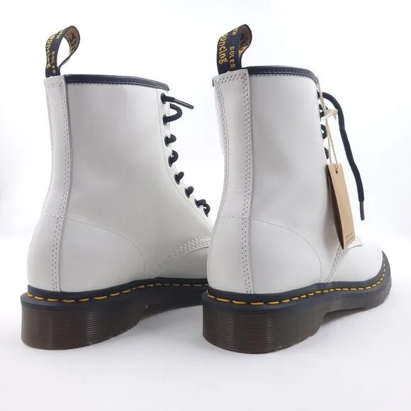 Dr Martens 1460 White Smooth Standard Fit Womens 7 Lace Up Boot Shoes 11821100