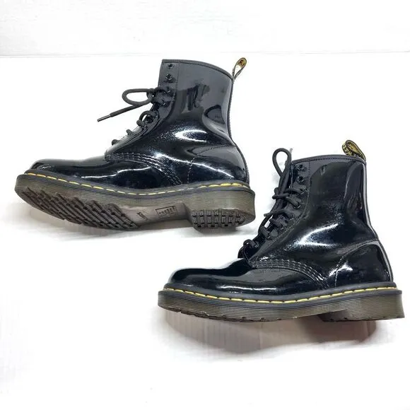 Dr. Martens Black Patent Leather Boots size 7