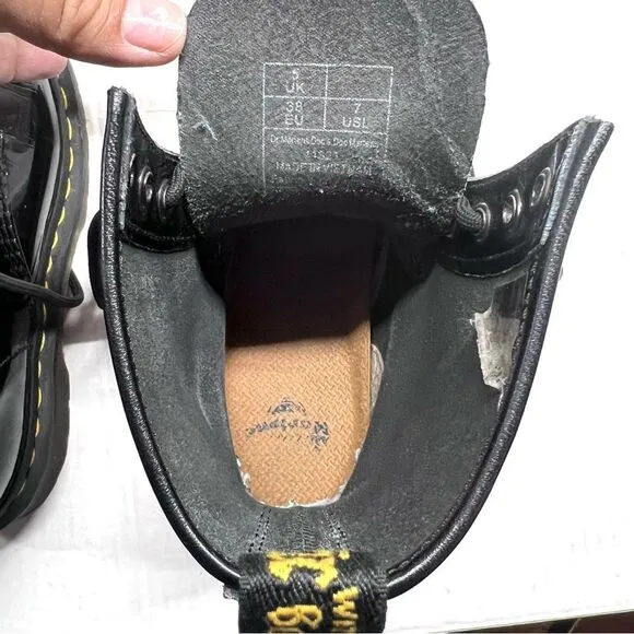 Dr. Martens Black Patent Leather Boots size 7