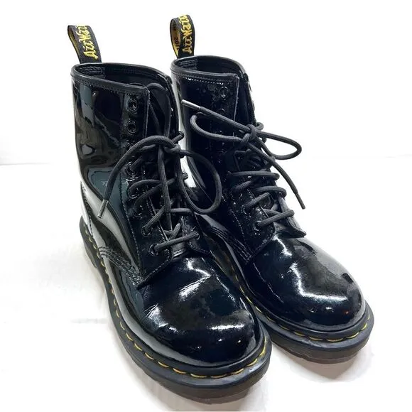 Dr. Martens Black Patent Leather Boots size 7