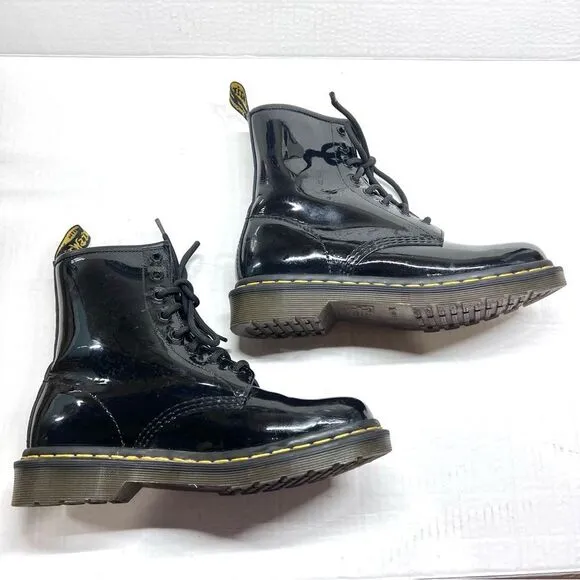 Dr. Martens Black Patent Leather Boots size 7