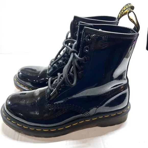 Dr. Martens Black Patent Leather Boots size 7