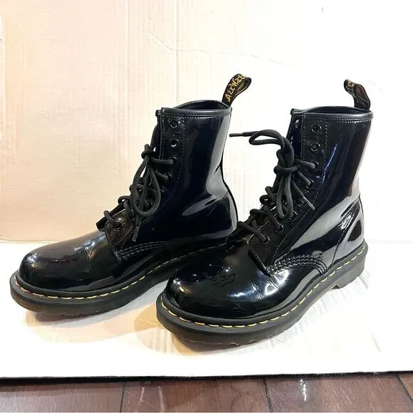 Dr. Martens Black Patent Leather Boots size 7
