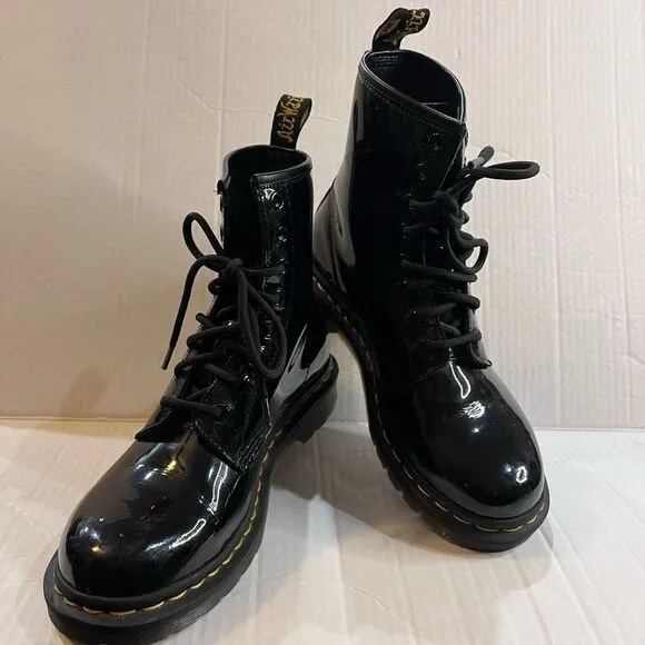 Dr. Martens Black Patent Leather Boots size 7