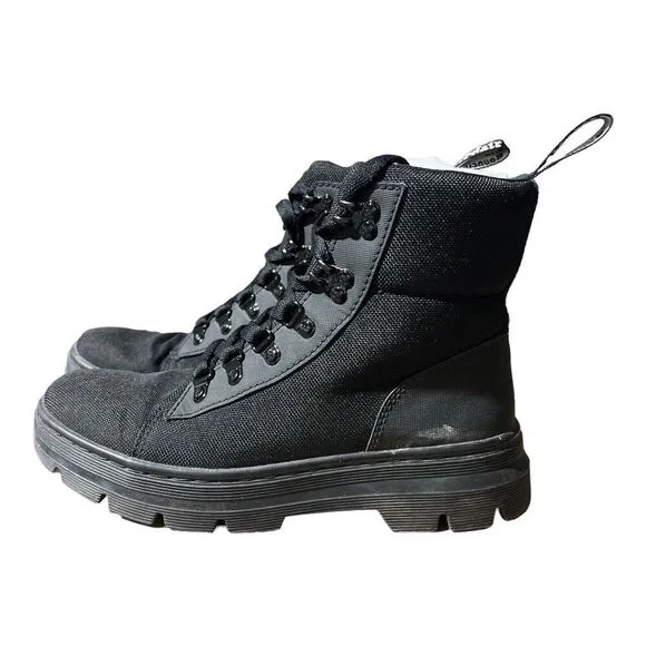 Dr Martens Boots WMNS 9 Black Combs Lace Up Combat Extra-Tough Moto Nylon Biker