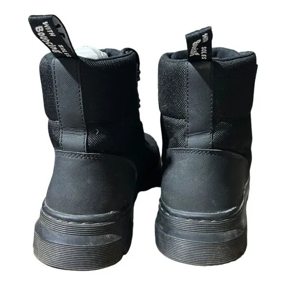 Dr Martens Boots WMNS 9 Black Combs Lace Up Combat Extra-Tough Moto Nylon Biker