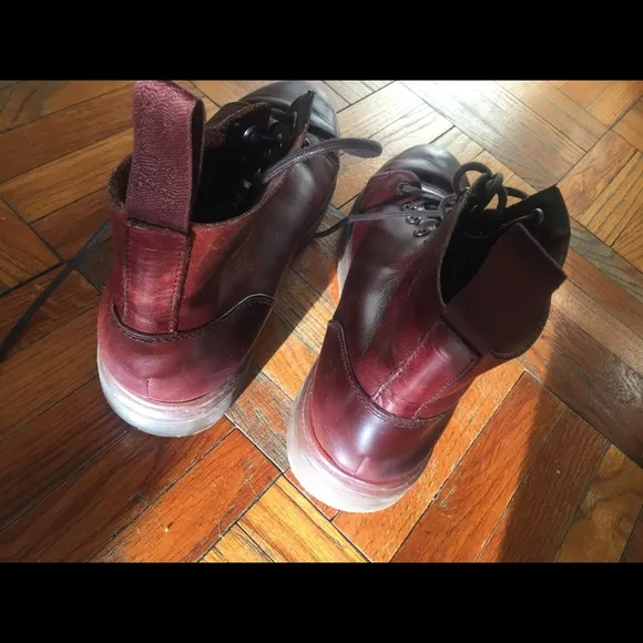 DR.MARTENS LEATHER BORDEAUX HIGH-TOP Boots RARE