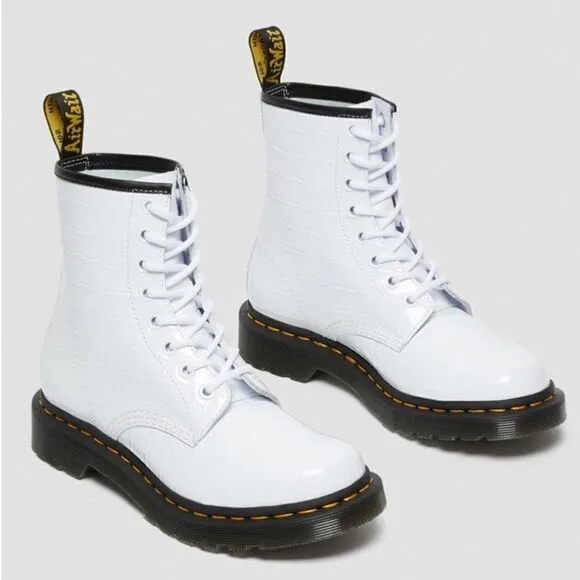 Dr. Martens 1460 PATENT CROC EMBOSS LEATHER BOOTS