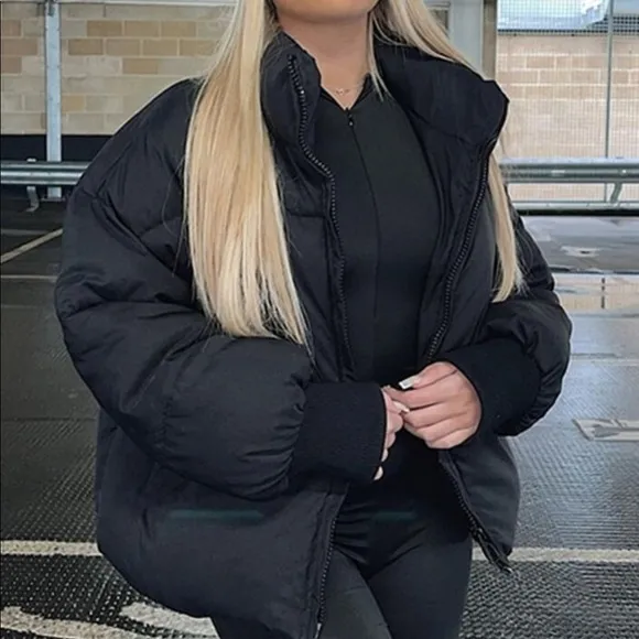 Drop Shoulder Puffer Jacket