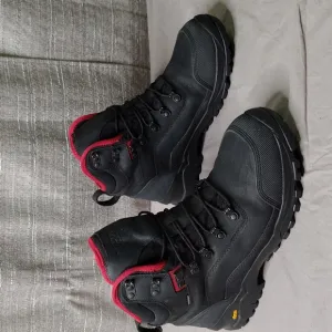 Duluth Trading Mid Boots Mens Size 13 Black Leather Soft Toe Work Capstone