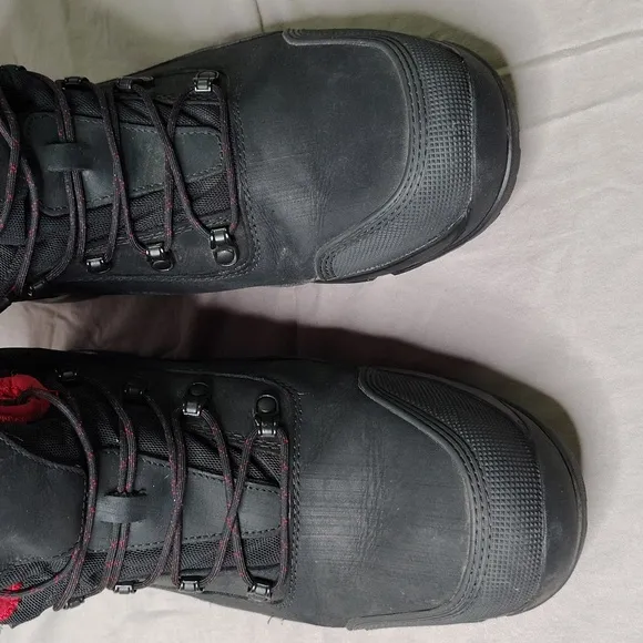 Duluth Trading Mid Boots Mens Size 13 Black Leather Soft Toe Work Capstone
