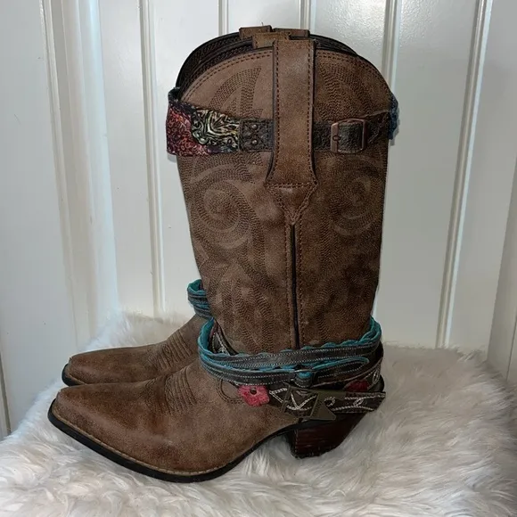 Durango Crush Accessorized cowgirl Boot boho western festival concert -size 7