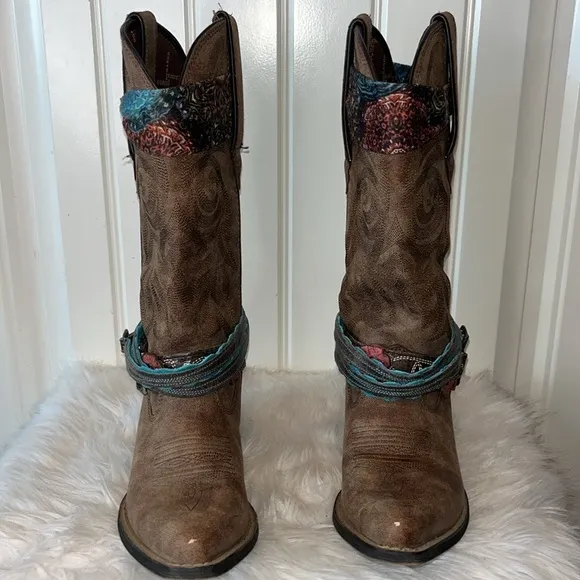 Durango Crush Accessorized cowgirl Boot boho western festival concert -size 7