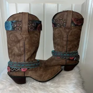 Durango Crush Accessorized cowgirl Boot boho western festival concert -size 7
