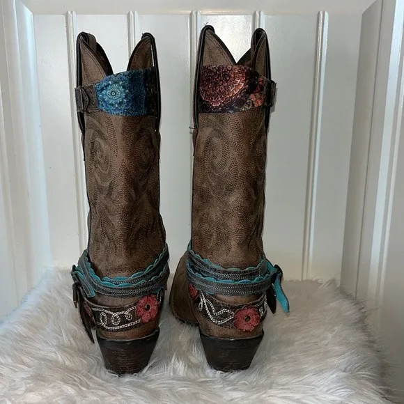 Durango Crush Accessorized cowgirl Boot boho western festival concert -size 7