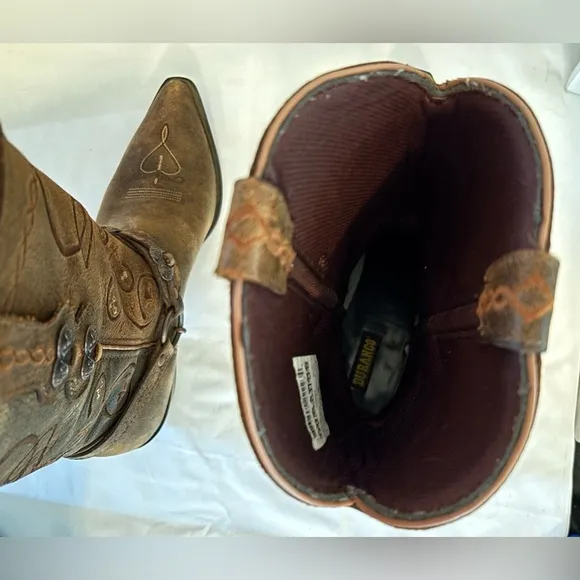 Durango Crush Heartbreaker Pointed Toe Womens Cowboy Boots Brown, RD4155, Size 9